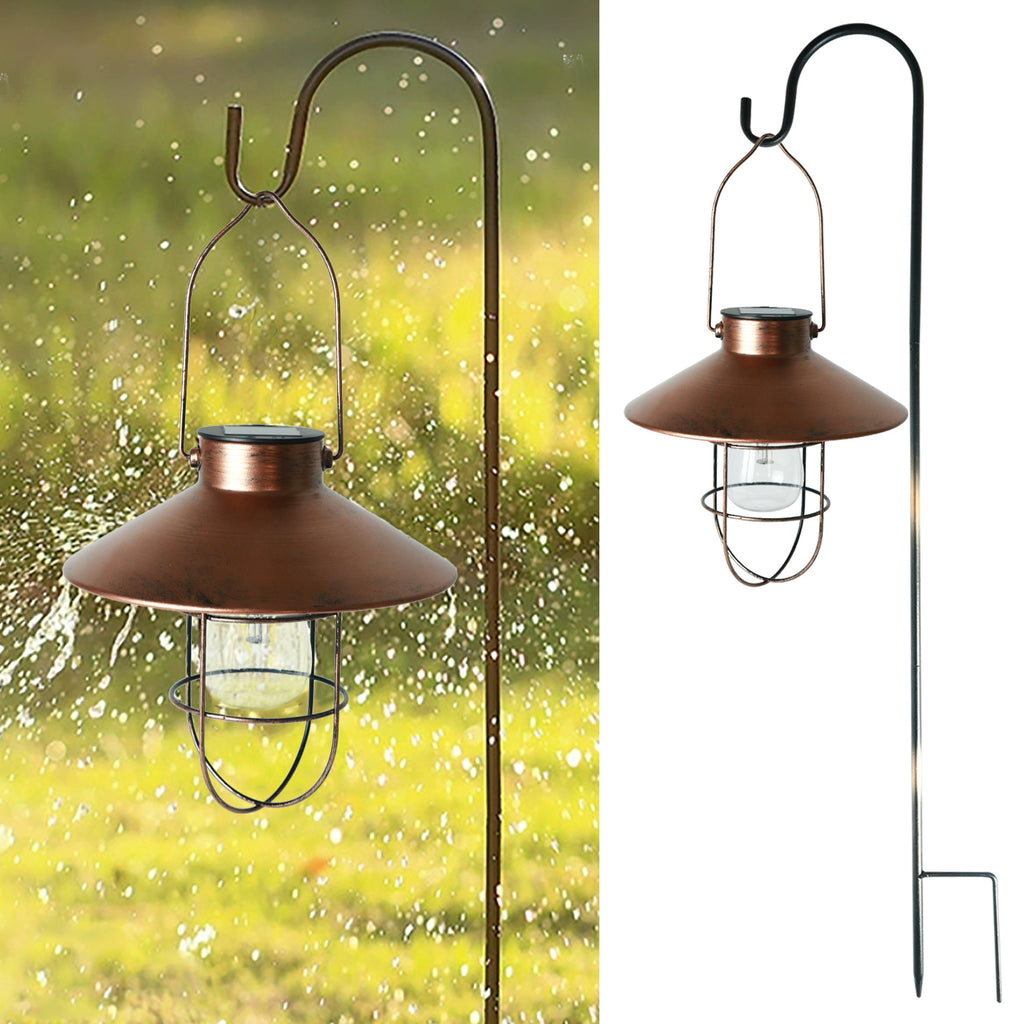 Solar Lanterns Outdoor Hanging - Solar Lantern Light with Shepherd Hook  Metal Waterproof Edison Bulb…See more Solar Lanterns Outdoor Hanging -  Solar
